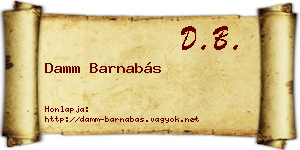 Damm Barnabás névjegykártya